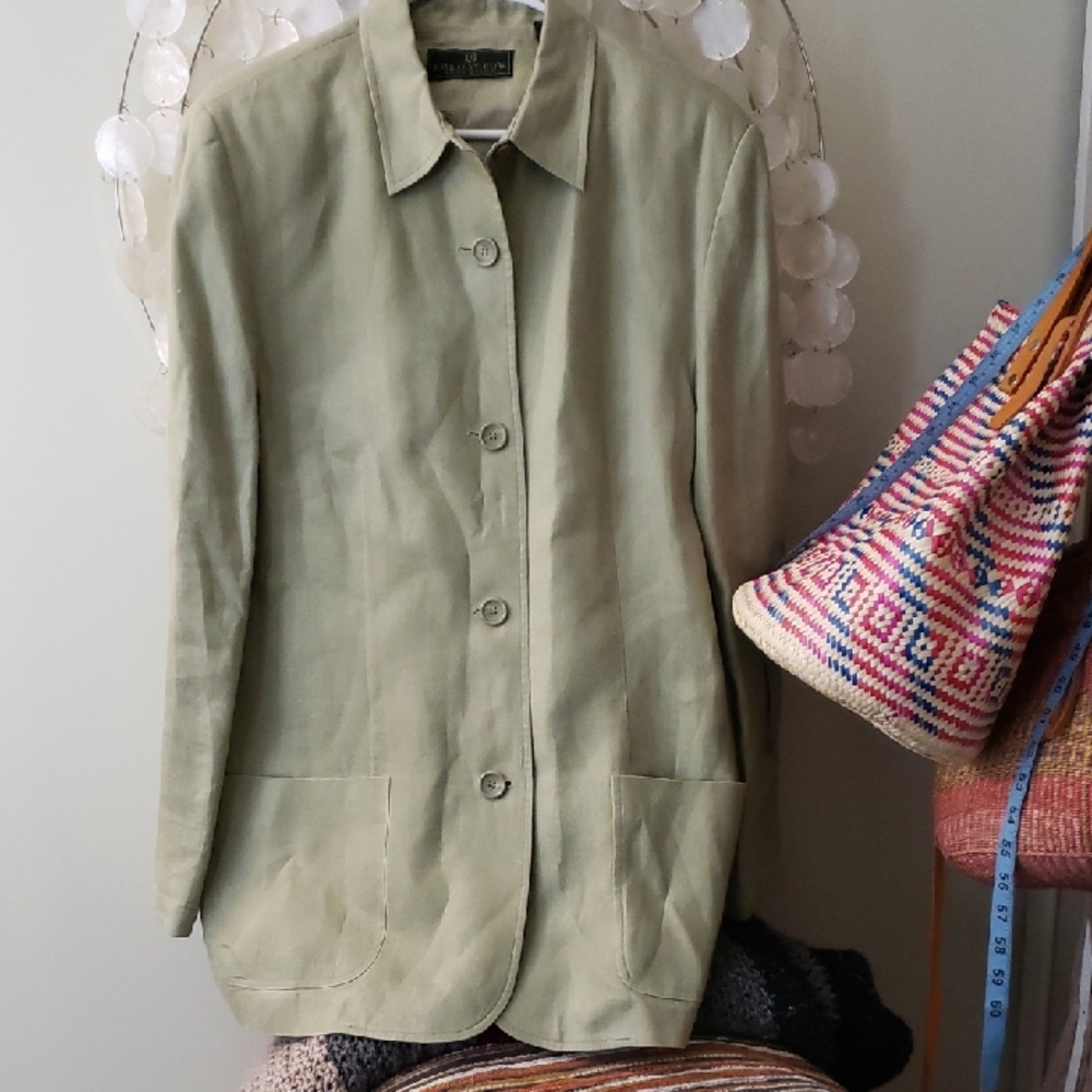Olive Green Women's Linen Jacket